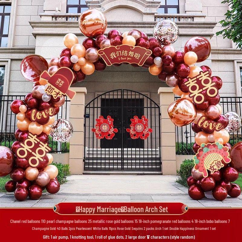 Rose Red Balloon Arch for Weddings, Birthdays, and Events