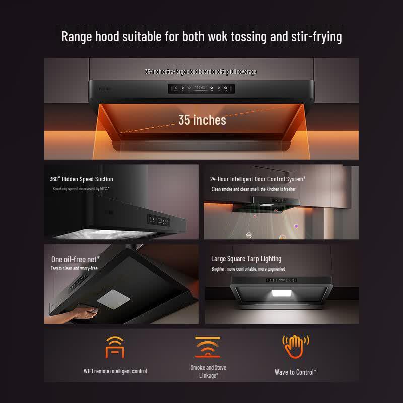 Fotile F5 European-Style Smart Range Hood CN plug (adapter included)