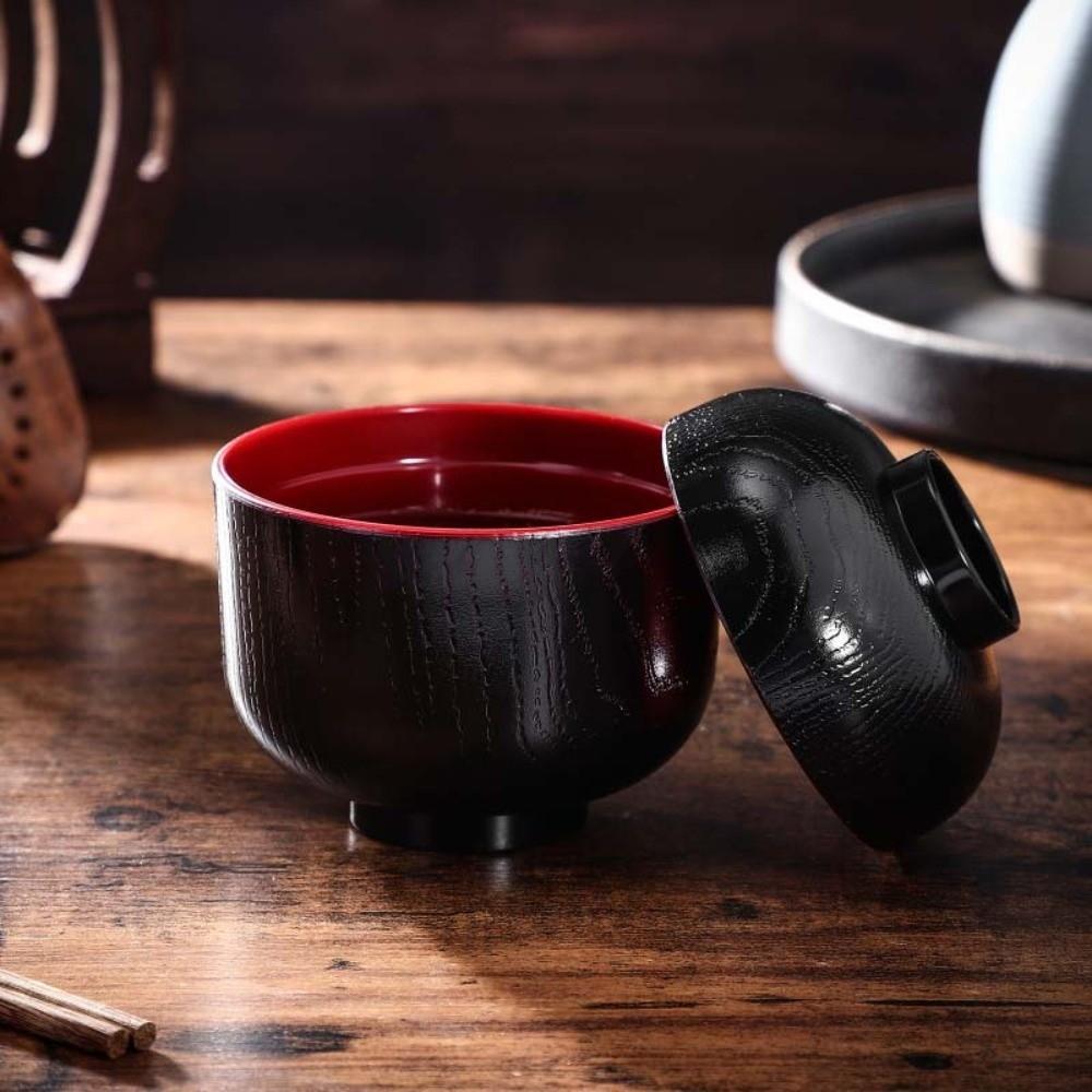 With Cover Miso Soup Bowl Traditional Soup Serving Japanese Rice Bowl Tableware Rice Serving Soup Bowl with Lid