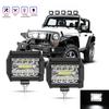 Car 60W LED Work Light 12V Spot Flood Combo Pods For SUV ATV Offroad Vehicles Trucks Boats Universal Fog Lamp