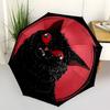1 Stück Schwarze Katze Mond Automatisches Öffnen/Schließen Regenschirm Kompakter Faltregenschirm, Ganzjahres-Tragbarer Regenschirm für Damen/Herren F1124257