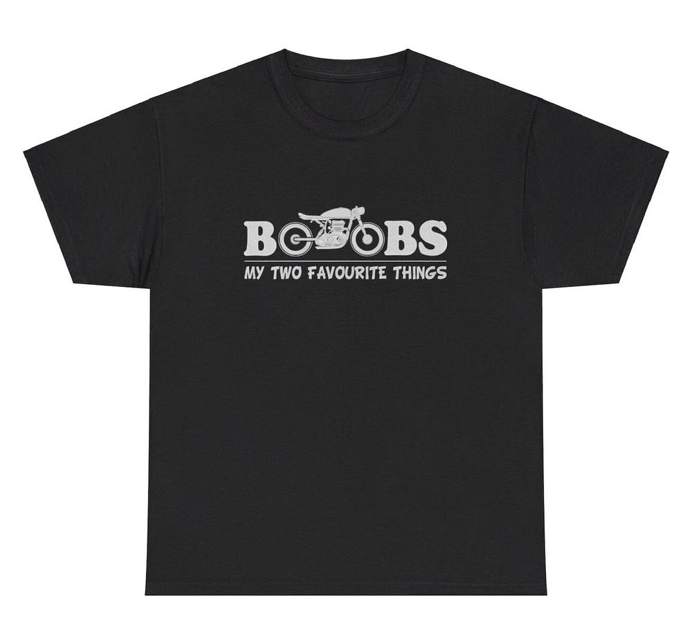 Boobs Bikes My Two Favorite Things T Shirt Funny Adult Humor Bike Gang Gift Tee S