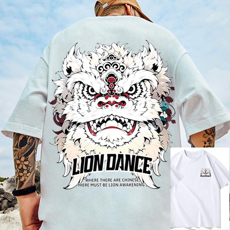 Camiseta T11 de Poliéster Estampada Oversize de Manga Corta (M-8XL)