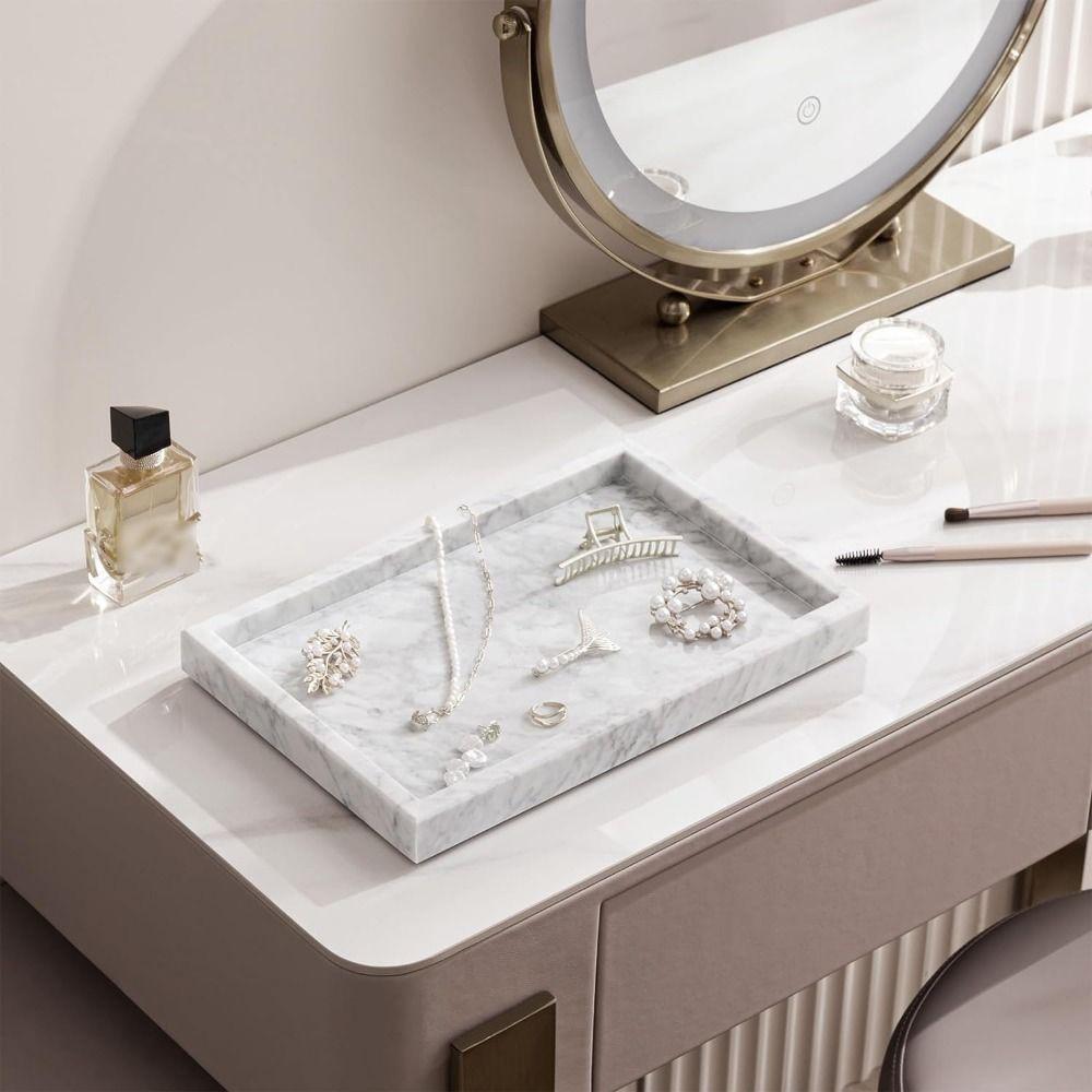 Rectangular/Oval Bathroom Vanity Tray Silicone Countertop Valet Tray Bathroom Counter Tray  Kitchen