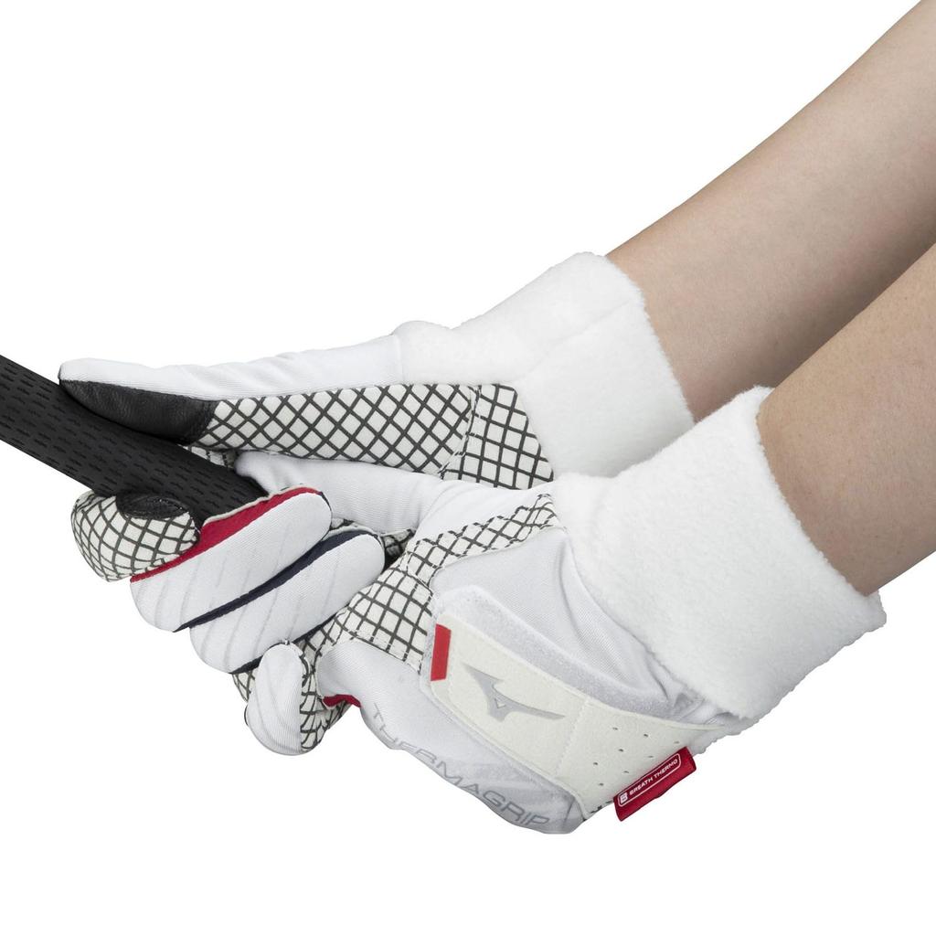 MIZUNO ThermaGrip Golf 2023 Breath Thermo Touchscreen WM 5MJWB352 Gloves, Model, Women's, Ambidextrous, Moisture-Wicking, Compatible, White,
