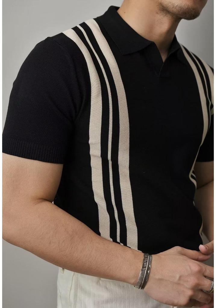 Men's Summer Fashion Trendy Harajuku Polo Shirt - High-End Style, Short Sleeve, Youthful Appeal