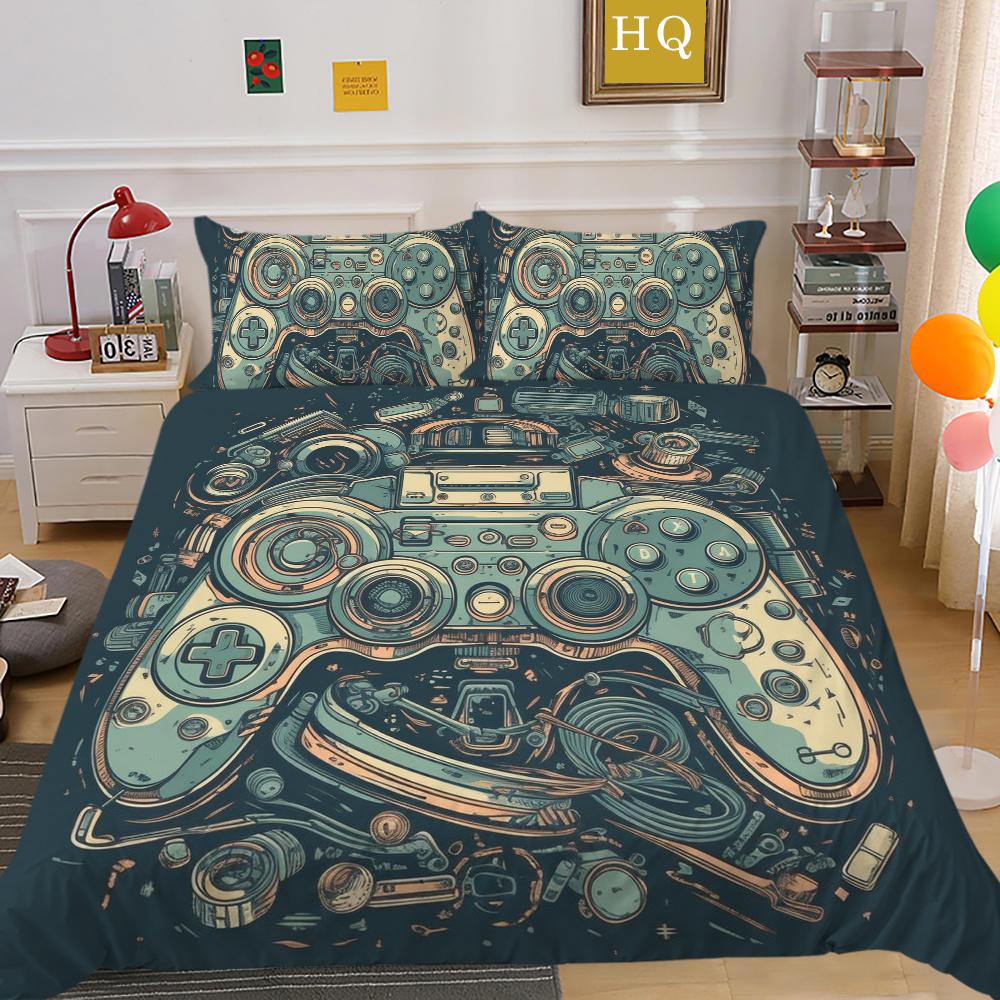 Bedding Sets High Quality Polyester Game Handle Printed Bed Cover Polyester Bedspreads Cool Home Textiles Single Size Pillowcase