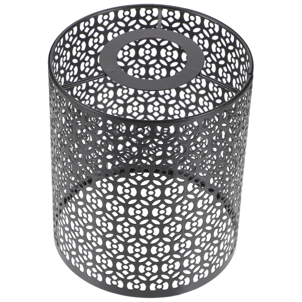 Cylindrical Hollow Out Lamp Shade Metal Pendant Ceiling Lamp Cover Decorative Flower Carving Hollow Metal Light Shade