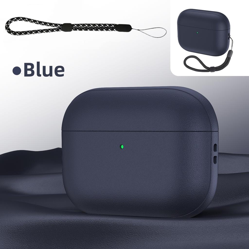 Leather Texture For AirPods Pro 3rd Generation Case(2025 New) Soft TPU Protective Shockproof Case with Lanyard For Airpods Pro 3
