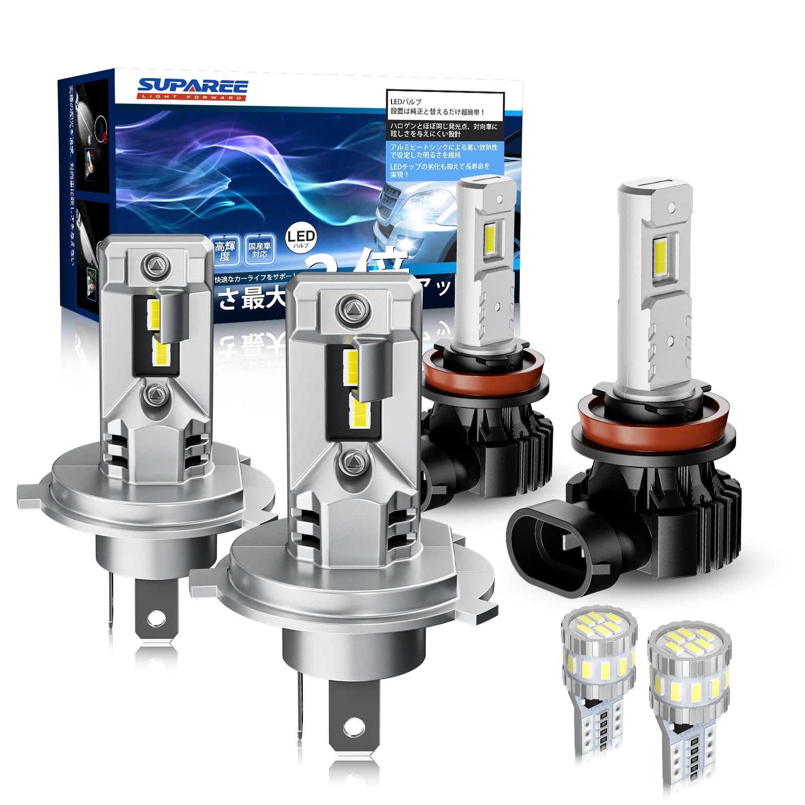 

Представляем светодиоды SUPAREE H4 и H8. Эти светодиодные противотуманные фары H4 и H8 и оснащены светодиодами T10 для сверхяркого белого света и разработаны для DC12V с белый