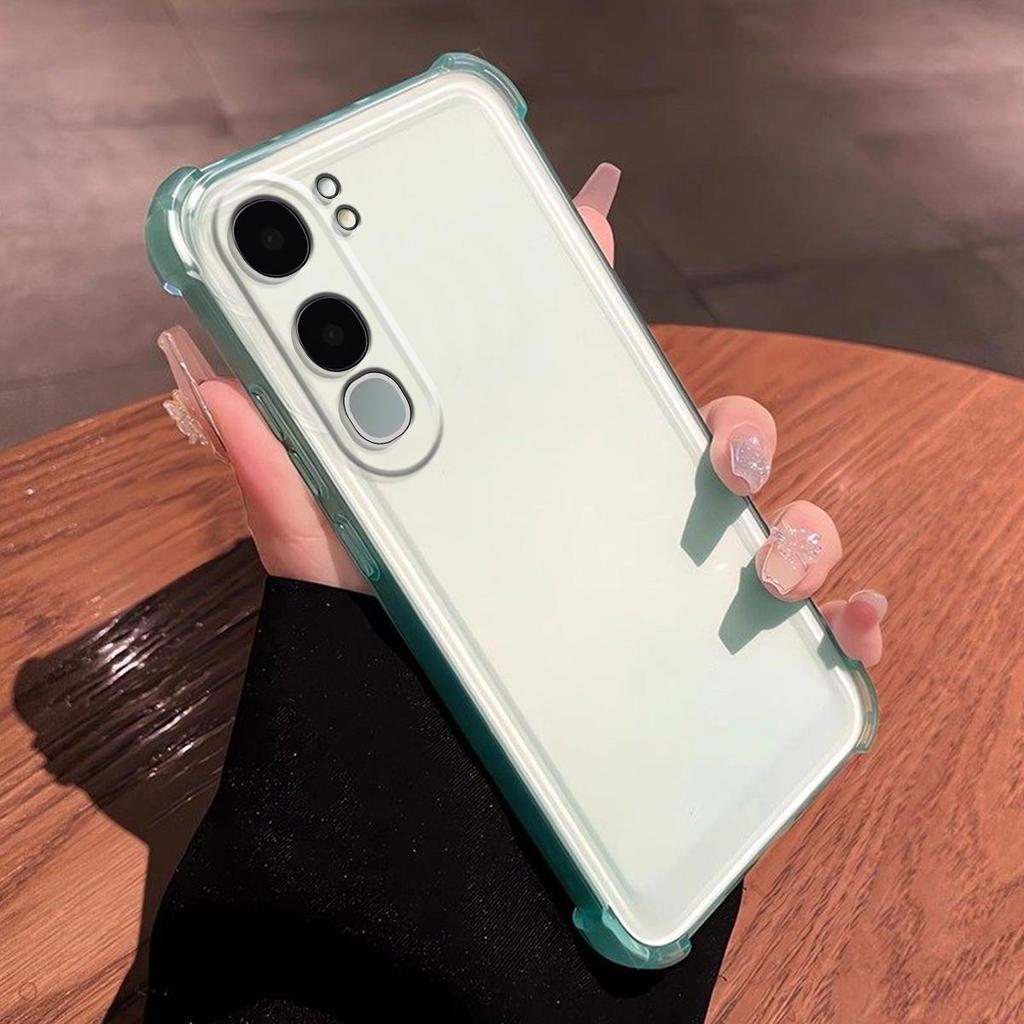 Case for Vivo V40 Lite 5G Y31 Y31s Y21d Y200 Shockproof Airbag Bumper Casing Frosted Translucent Cover