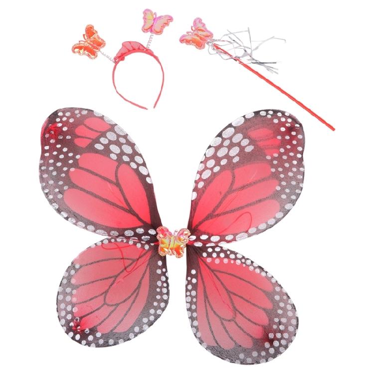 Light Up Fairy Princess Costume Butterflies Wing Magic Wand Headband Tutu Party Cosplay-Prop for Halloween Stage Props