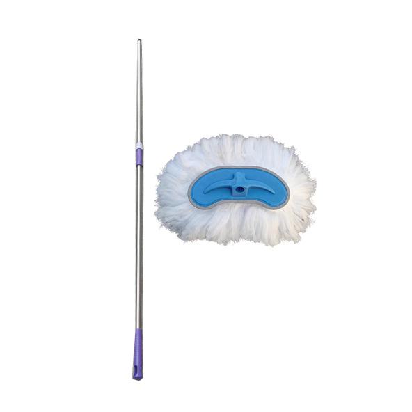 Telescopic Stainless Steel Car Wash Mop & Brush with Long Handle