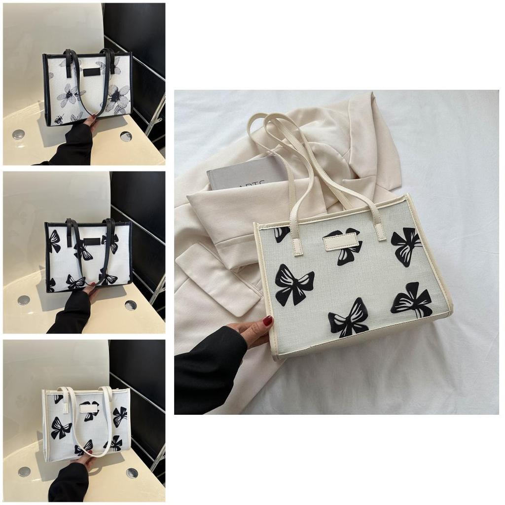 Stylish Simple Flower Pattern Square Bag Women's Casual Texture Shoulder Bag