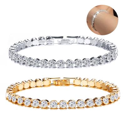 New Fashion Bracelet Luxury Shiny Inlaid Rhinestone Link Chain Bracelet Hip Hop