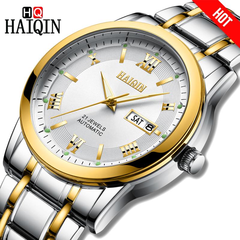 

HAIQIN Мужские часы Роскошные автоматические механические часы Мужские водонепроницаемые спортивные часы Наручные часы