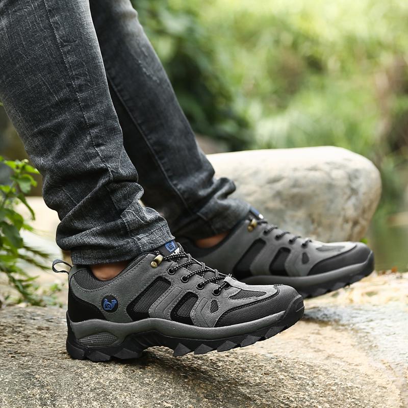 Men Hiking Shoes Men Outdoor Lace-up Breathable Anti-slip Combat Men Boots  Wear-resistant Casual Men Shoes Women
