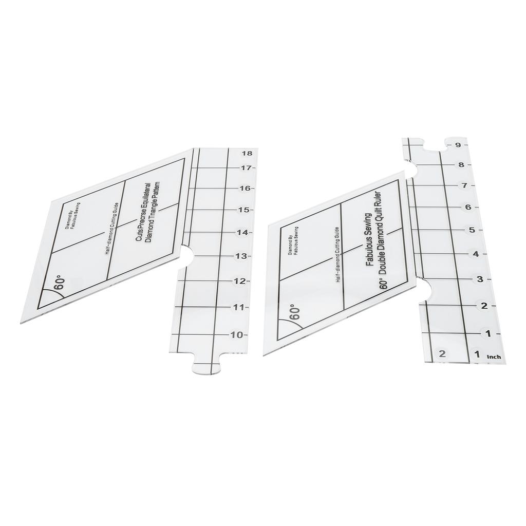 18inch Double Strip Quilting Ruler 60 Degree Diamond Quilt Ruler High Accuracy Transparent Quilting