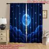 2D Flat Photography Backdrop Background Banner Blue Moonlit Night 100% Polyester Family Party Decoration Perfect for
