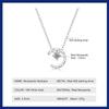 Sweetrain Fashion Moon Shaped Moissanite Pendant Necklace for Women S925 Silver 3.5mm Diamond Chain Birthday Party Jewelry Gift
