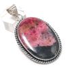 Natural Rhodonite Gemstone 925 Sterling Silver Jewelry Pendant 2.29" R1k86