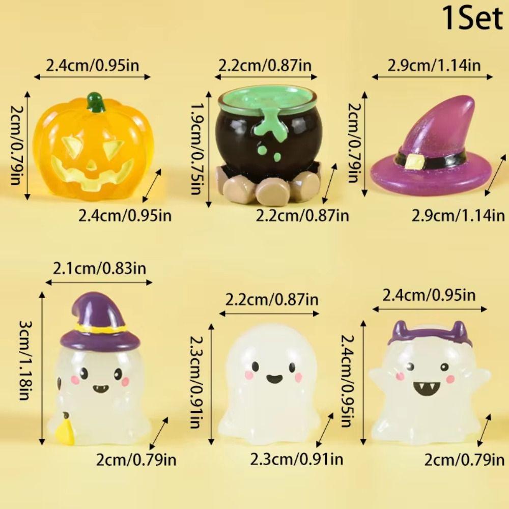 DIY Halloween Ghost Miniatures Pumpkin Ghost Ornament Halloween Luminous Ornament  Party Props