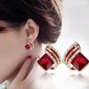 New Style Crystal Silver Needle Diamond Earrings Fashionable Temperament Decorative Stud Earrings for Women