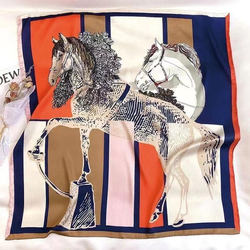 1 Pcs 90x90cm Spring and Autumn Korean Version of Large Square Scarf Imitation Silk Scarf Scarf Bib All Fashion Headband