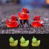 3Pcs/Bag Mini Resin Halloween Devil Duck Luminous Ornament Micro Landscape Diy Crafts Car Home Glow-In-The-Dark Decoration Gifts