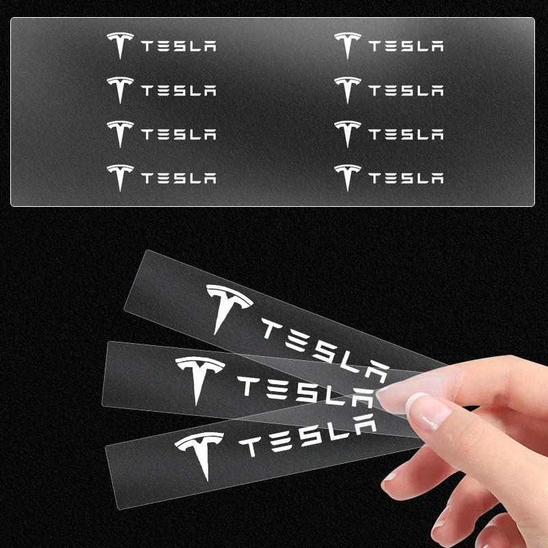 1/2/5/10pcs Car Styling Emblems Stickers Interior Decoration Decal For Tesla Model 3 Y S X 2021 Roadster Cybertruck Juguete