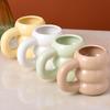 Creative hand handle ceramic mug large capacity large ear cup enterprise business latte coffee cup bone china