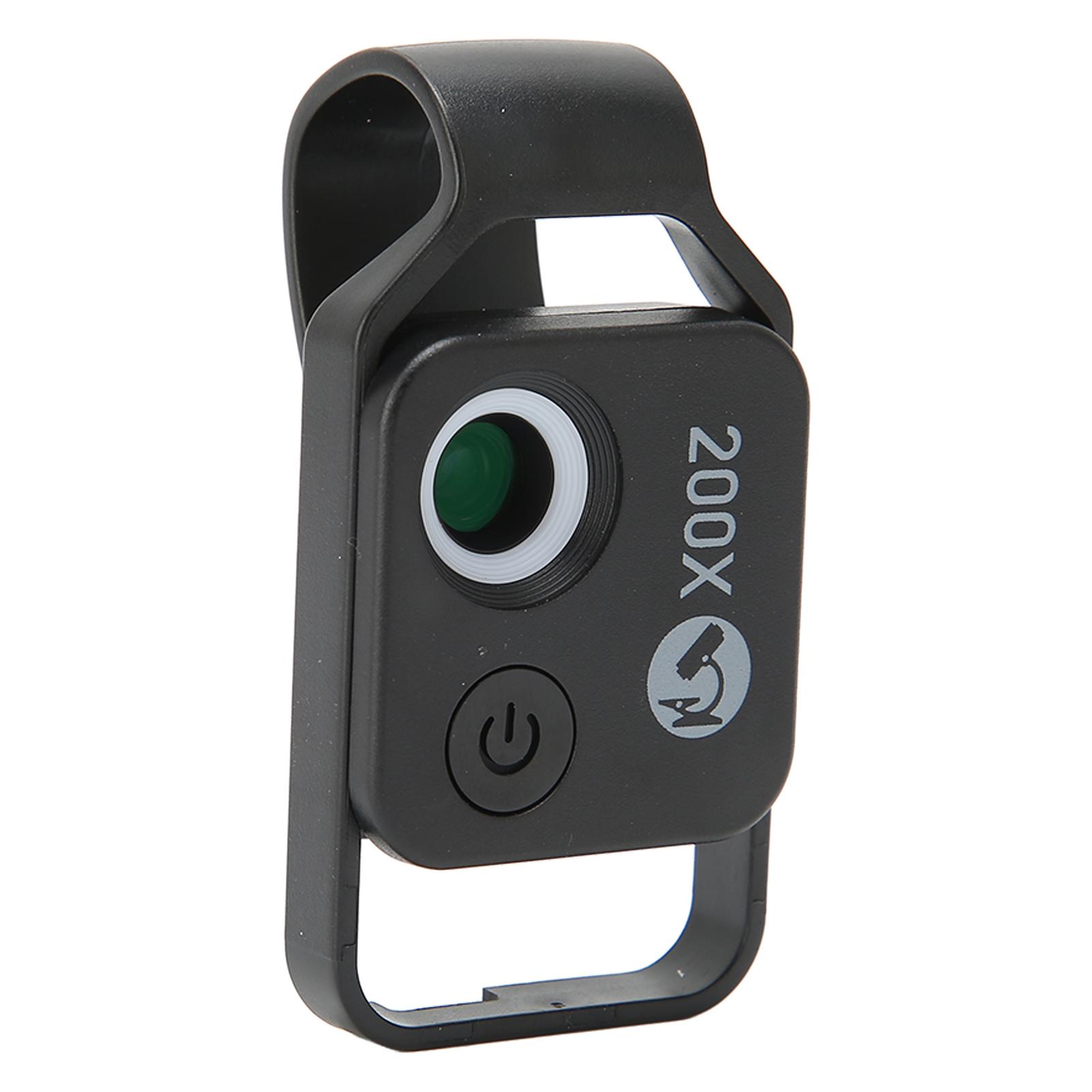 

200X Карманный мини-микроскоп для телефона с линзой CPL Универсальный зажим для микроскопа для телефона для IPhone для AndriodЧерный чёрный