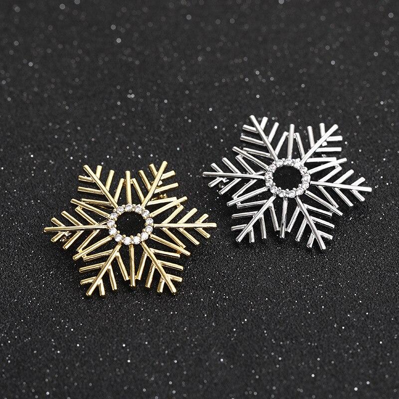 Blucome Broșă cu fulg de nea de calitate pentru femei, ace pentru haine, cadou de revelion