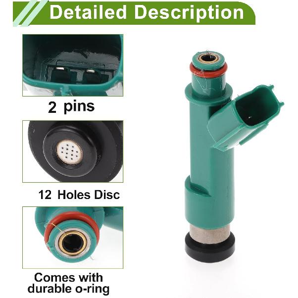 No.23209-28080 Fuel Injector for Toyota Highlander Base 2.4 2004-2007 Flow Match Engine Fuel Nozzle 4 Pcs