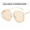 Retro big frame metal sunglasses women, European and American ins high-end sunglasses punk hip-hop party glasses tide
