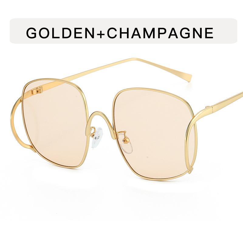 Retro big frame metal sunglasses women, European and American ins high-end sunglasses punk hip-hop party glasses tide