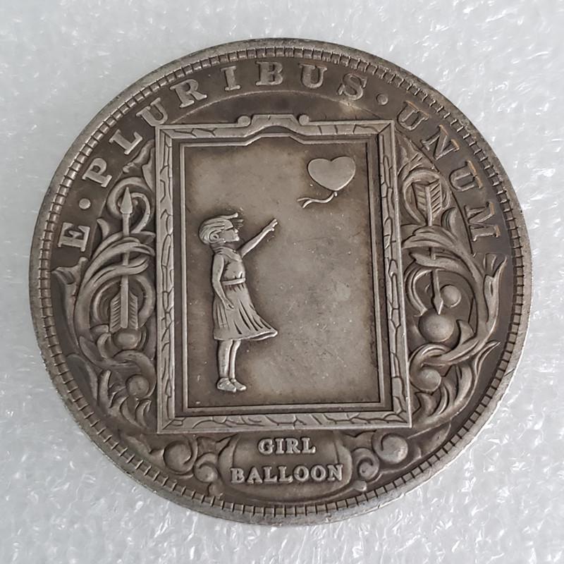 Antique American Hobo Girl Balloon Morgan Silver Dollar Commemorative Coin #309-1 107610133