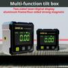 Intelligent laser digital tilt angle box, four sided magnetic tilt angle ruler, 360 degree adjustable height and precision level