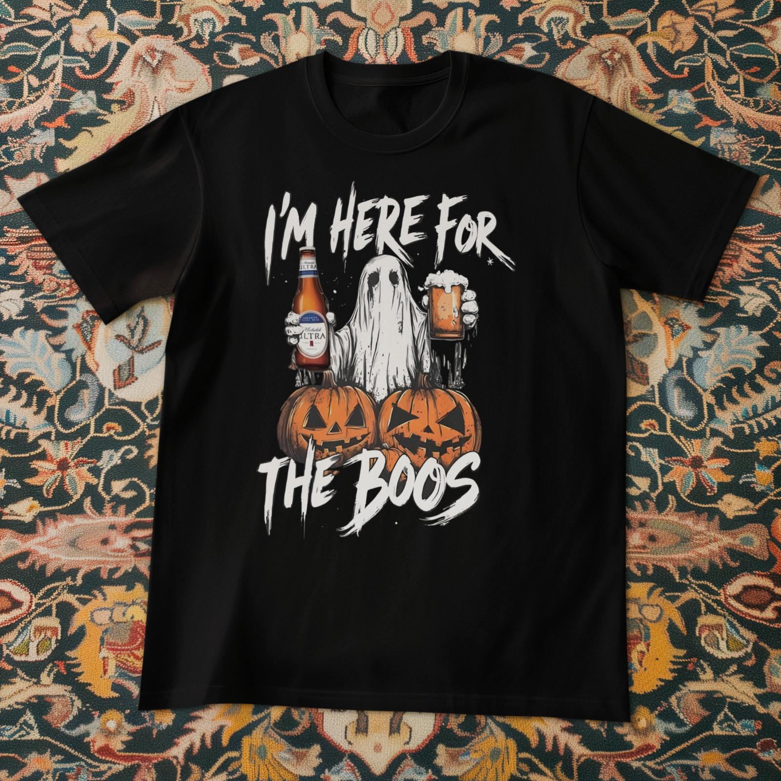 I’m Here for the Boos Halloween Shirt Funny Ghost Pumpkin Beer Tee XXXL