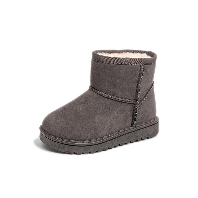 Kinder Schneestiefel Schlichter Stil Plüsch klobig Winter Kinder Kurzstiefel Einfarbig zum Hineinschlüpfen Unisex Klassisch Jungen Mädchen Schuhe 23-36