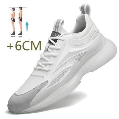 Modne Oddychające Buty Sportowe na Wiosnę Męskie Buty na Podwyższenie Zwiększające Wzrost dla Mężczyzn Codzienna Wkładka 6cm Sportowe Miękka Podeszwa Męskie Buty Wyższe