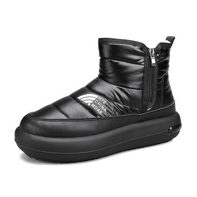 Fashion Men Boots Waterproof Winter Boots Snow Warm Fur Men Shoes Ankle Boots Slip On Casual Non-slip Comfortable Hiking Shoes Black