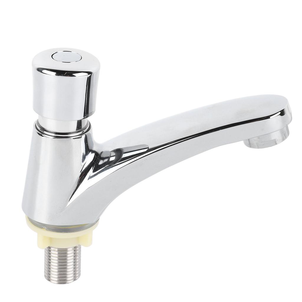 Time Delay Basin Sink Faucet Copper Alloy Push Switch Water Saving Tap for Home Kitchen Bathroom