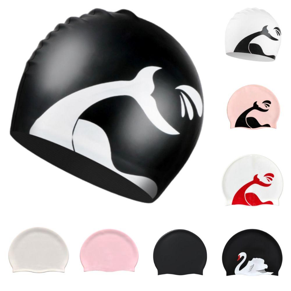 Plus Size Swimming Cap Anti Slip Diving Hat Fashion Cute Cartoon Bathing Caps For Long Short Hair