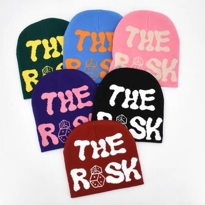 Dice Letter Embroidery Knitted Hat Winter Hat Wool Hat Male and Female Couples Hip Hop Autumn and Winter