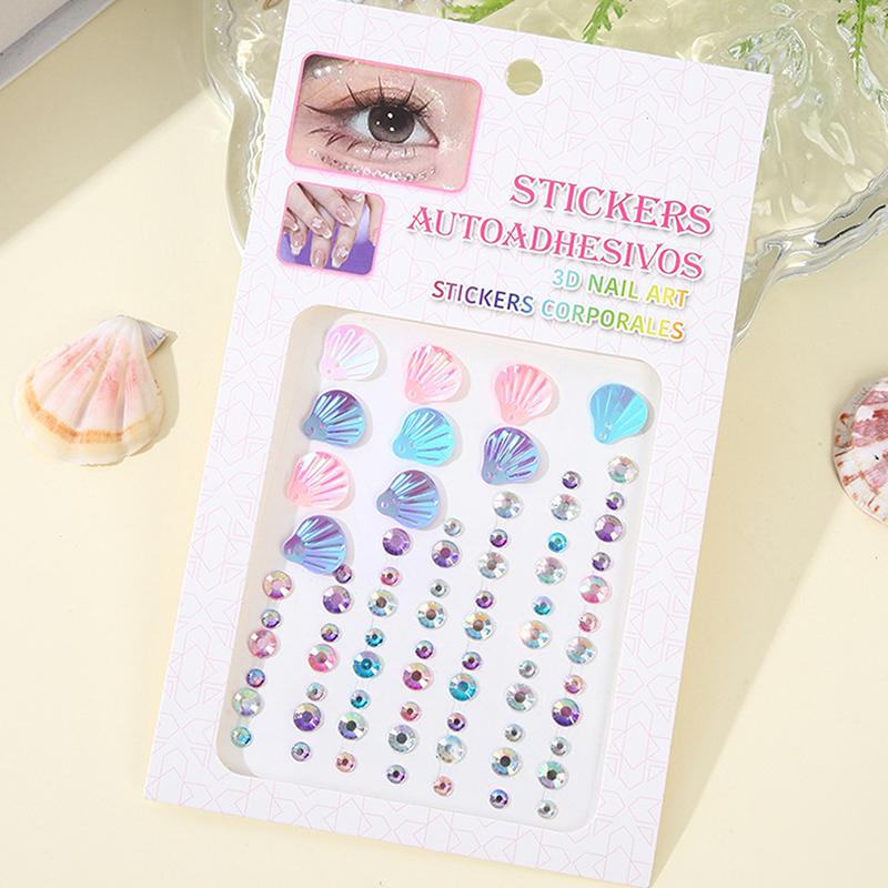 Colorful Butterfly Shell Face Decoration Diamond Sticker Nail Drill Gemstone Stickers Stage Eye Drill Stickers Pearl Sticke