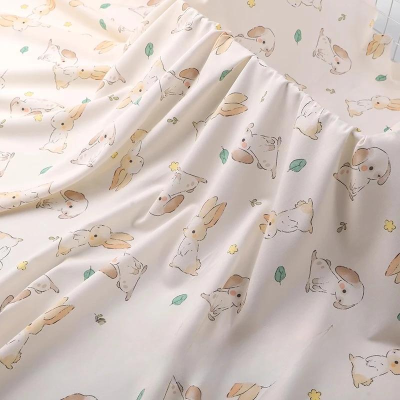 Wide 143cm Summer Cotton Fabric for DIY Sewing Children's Pajamas Clothes Cheongsam Super Soft Floral Cartoon Fabric