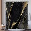 Abstract Navy Blue Gold Marble Shower Curtain Modern Luxury Golden Cracked Lines Fabric Bathroom Curtain Fashion Decor With Hook