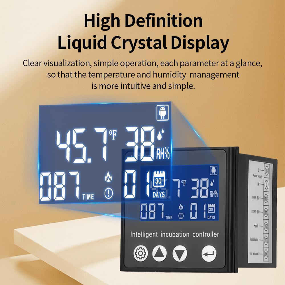 30~39.5℃ HT-12 Temperature Controller Thermostat LCD Display Temperature and Humidity Controller Smart Incubator 0~99%RH