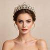 Baroque Rhinestone Bridal Crown - European Style Wedding Headdress for Women